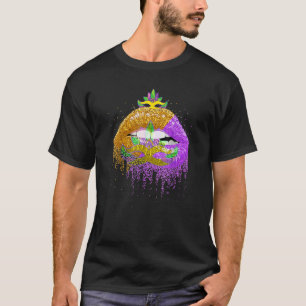 Camiseta Festa de Festas de Festas de Figuras Mulheres Lábi