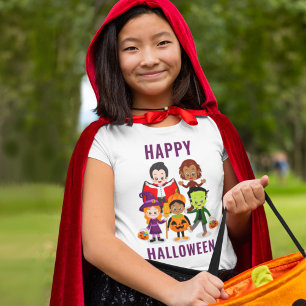 Camiseta Festa de Figuras Bonitas para Crianças do Hallowee