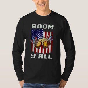 Camiseta Festa de Fogos de Artifício de 4 de Julho Boom Ya