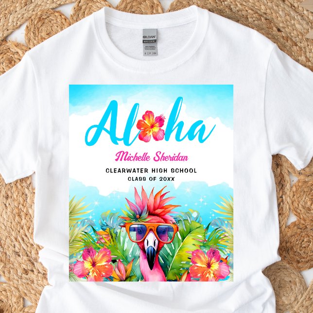 Camiseta Festa de formatura tropical de Aloha (Criador carregado)