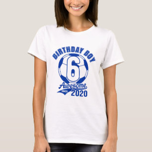 Camiseta Festa de Futebol 6º Aniversário Menino Crianças Es