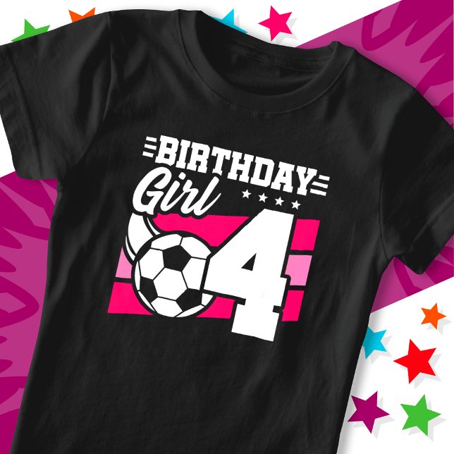 Camiseta Festa de futebol de 4 anos Festa de 4 aniversários (Criador carregado)