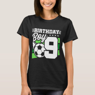 Camiseta Festa de Futebol de 9 Anos de Idade 9º Aniversário