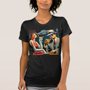 Camiseta Festa de Gangster Martini da Era Espacial Las Vega