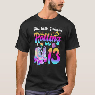 Camiseta Festa de Garota de 13 Anos com Skate de Roller