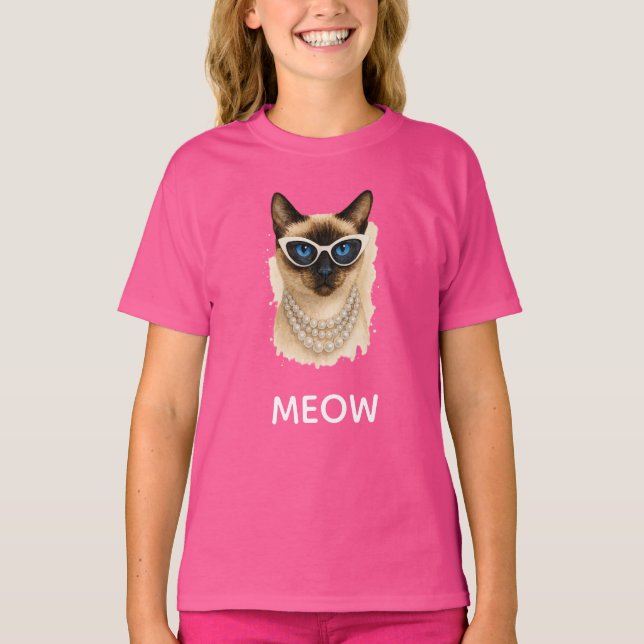 Camiseta Festa de Gatos Siameses (Frente)