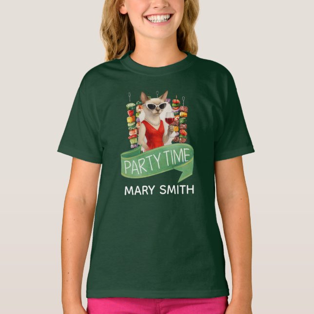 Camiseta Festa de Gatos Siameses (Frente)
