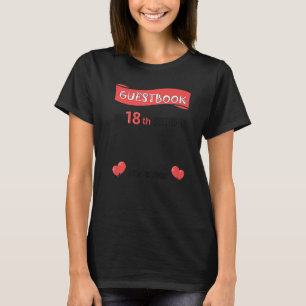 Camiseta Festa de Guestbook de 18 Anos e Bons