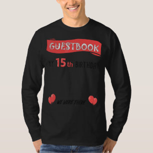 Camiseta Festa de Guestbook de Aniversário de 15 Bonito com