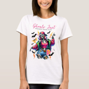 Camiseta Festa de Halloween Adulto Noite das Garotas Fantas