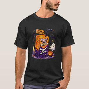 Camiseta Festa de Halloween Caixa de Suco de Humor Negro Lá