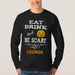 Camiseta Festa De Halloween Coma Bebida E Seja Assustador C