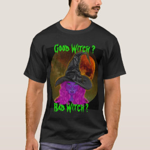 Camiseta Festa de Halloween da Boa Bruxa e da Má Bruxa