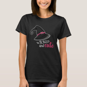 Camiseta Festa de Halloween da Bruxa Má e Fofa