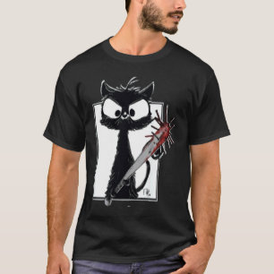 Camiseta Festa de Halloween de Terror Faca com Salpico de S