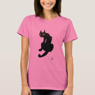 CAMISETA FESTA DE HALLOWEEN DO GATO PRETO