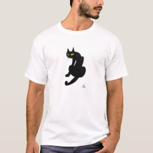 CAMISETA FESTA DE HALLOWEEN DO GATO PRETO