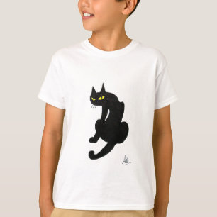 CAMISETA FESTA DE HALLOWEEN DO GATO PRETO