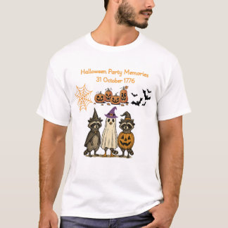 Camiseta Festa de Halloween do Guaxinim Fofo 1776 – Diverti
