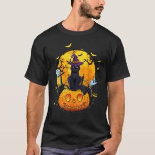 Camiseta Festa de Halloween Fantasia Gato Preto Morcego Ass