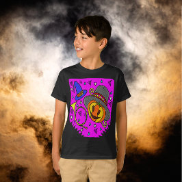 Camiseta Festa de Halloween Jack O'Lanterna Bugle Roxo Kids