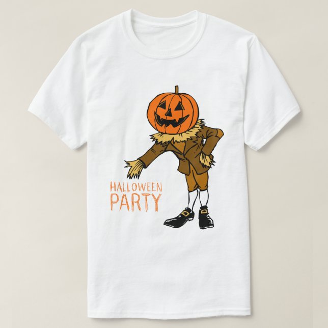 Camiseta Festa de Halloween Pumpkin Cara Clipe Art, Hallowe (Frente do Design)
