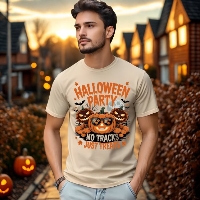 Camiseta Festa De Halloween Sem Rastreio Apenas Tenta Abóbo (Criador carregado)