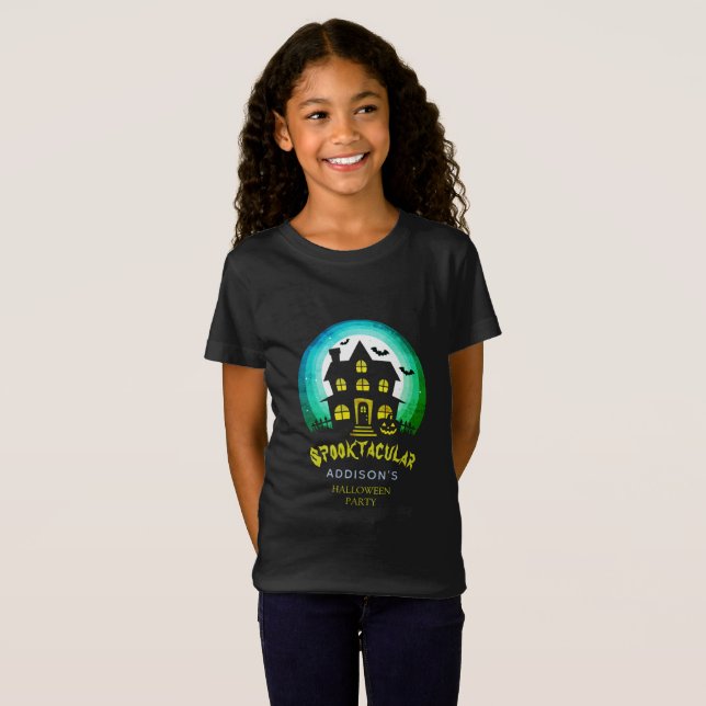Camiseta Festa de Halloween Spooktacular Spookular House (Frente Completa)