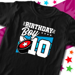 Camiseta Festa de Hóquei de 10 Anos Tema 10º Aniversário