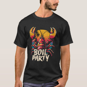 Camiseta Festa de lagostas Retro Sunset Cajun Comida Festiv