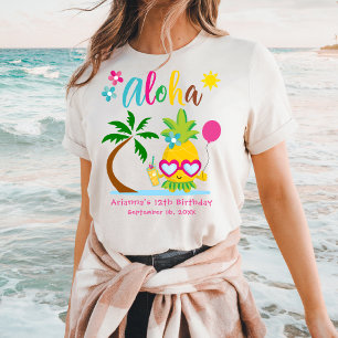 Camiseta Festa de Luau de Aloha Tropical de Abacaxi