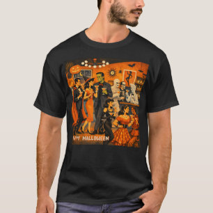 Camiseta Festa de Martini de Halloween no Estilo Moderno de