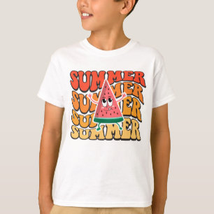 Camiseta Festa de Melancia Groovy Retro de Verão Fofo