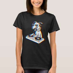 Camiseta Festa de Música EDM Rave Glitch DJ Whippet Engraça