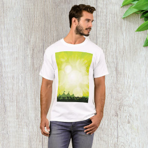 Camiseta Festa de Música Verde Silhueta do Público do Conce