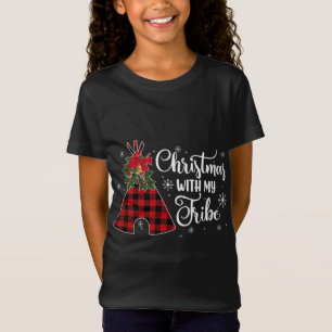 Camiseta Festa De Natal Com A Minha Tribo Família De Xadrez