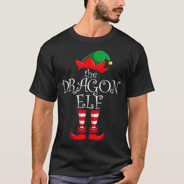 Camiseta Festa de Natal da Família do Dragão Elf Matching P (Frente)