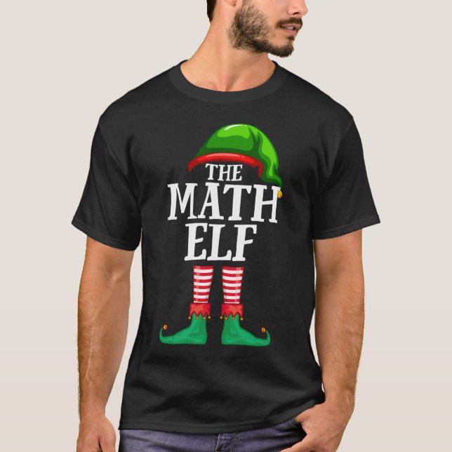 Camiseta Festa de Natal da Família Matemática Elf Pajama (Frente)
