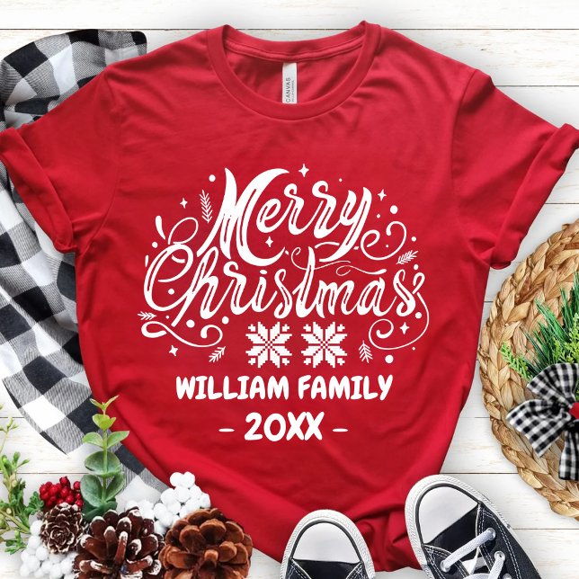 Camiseta Festa de Natal da Família Personalizada que Corres (Criador carregado)