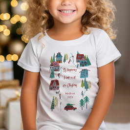Camiseta Festa de Natal da Vila Nórdica de Esqui Cónico