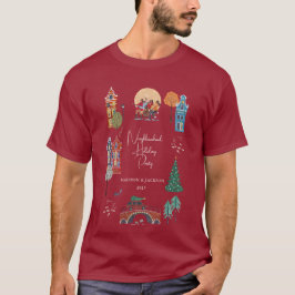 Camiseta Festa de Natal de Natal de inverno nas Festas de N