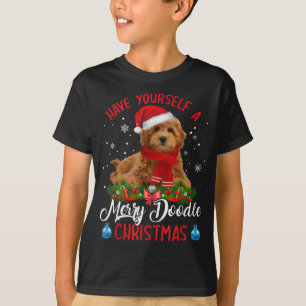Camiseta Festa de Natal de Porodô de Feliz Terrier Dog York