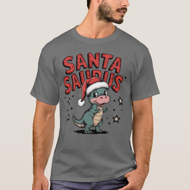 Camiseta Festa de Natal Dinosa B (Frente)