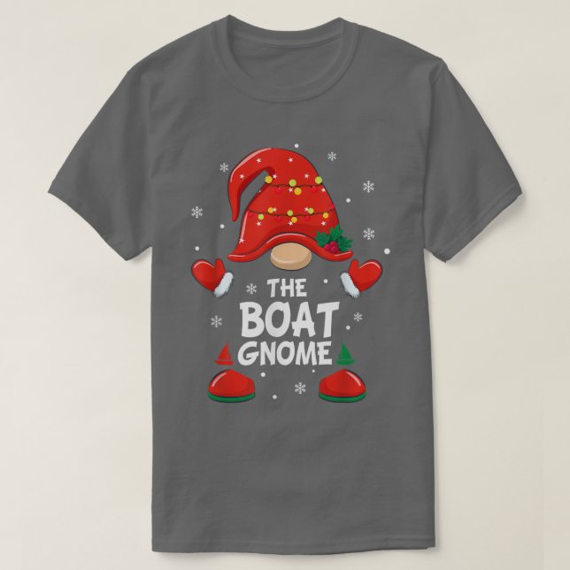 Camiseta Festa de Natal do Boat Gnomo Matching Family Group (Frente do Design)