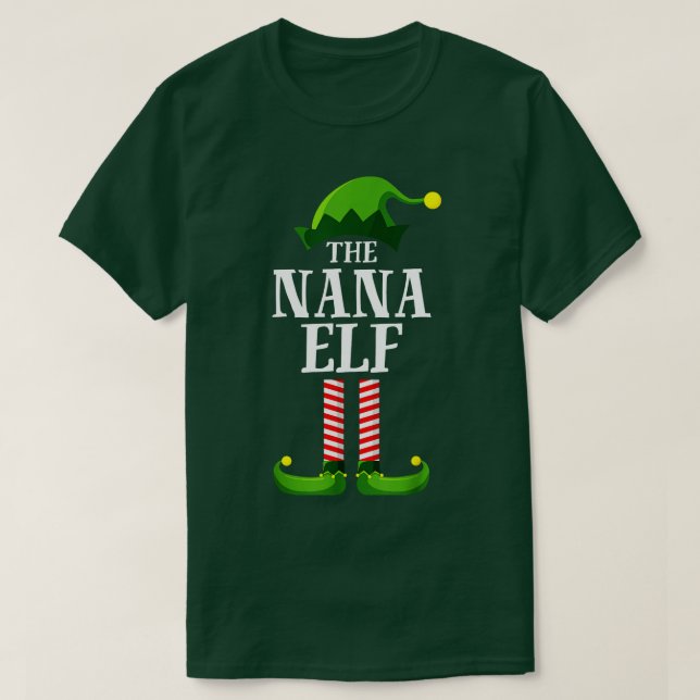 Camiseta Festa de Natal do Grupo Familiar da Nana Elf Match (Frente do Design)