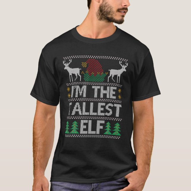 Camiseta Festa de Natal do Grupo Familiar de Combinação Elf (Frente)