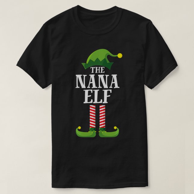 Camiseta Festa de Natal do Grupo Familiar de Nana Elf Match (Frente do Design)