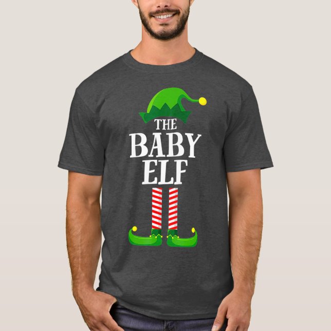 Camiseta Festa de Natal do Grupo Familiar do Baby Elf Match (Frente)