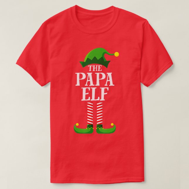 Camiseta Festa de Natal do Grupo Familiar Papa Elf Matching (Frente do Design)