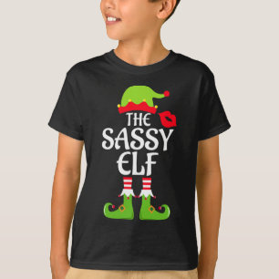 Camiseta Festa De Natal Do Grupo Familiar Sassy Elf Matchin